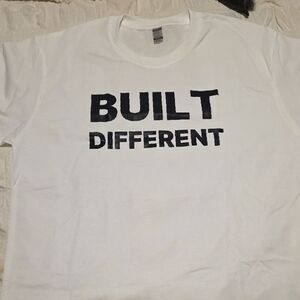 White Graphic T-Shirt - Built Different Other Sizes Available